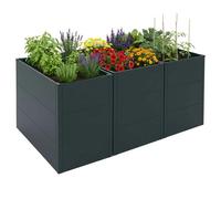 Lot De 3 Jardinières Sur Pied Hwc-P64, Jardinières Sur Pied En Métal Pour Légumes/Plantes, Bacs À Fleurs, Pots De Fleurs En Acier 77 X 150 X 100 Cm Vert Vert