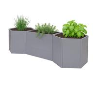 Lot De 3 Jardinières Sur Pied Hwc-P64, Jardinières Sur Pied En Métal Pour Légumes/Plantes, Bacs À Fleurs, Pots De Fleurs En Acier 77 X 286 X 88 Cm Gris Gris