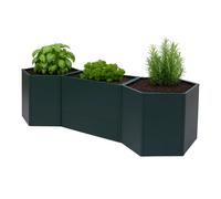 Lot De 3 Jardinières Sur Pied Hwc-P64, Jardinières Sur Pied Métalliques Pour Légumes/Plantes, Bacs À Fleurs, Pots De Fleurs En Acier 77 X 286 X 88 Cm Vert Vert