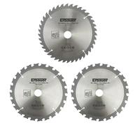 Lot de 3 lames de scie circulaire bois 165mm x 20mm 24/40 dents Erbauer