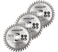 Lot de 3 lames de scie HM pour bois ø 85 x 10 mm 36 dents adaptées à scie circulaire de table Proxxon