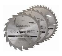 Lot de 3 lames SILVERLINE TCT Ø184 mm Alésage 30 mm - 20, 24 et 40 dents - 801292 G