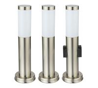 Lot de 3 lampadaires d'extérieur douilles d'éclairage sur pied en acier inoxydable lampadaires spots IP44 E27 light