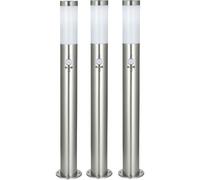 Lot de 3 lampadaires extérieur jardin parc spots inox détecteur de mouvement IP44