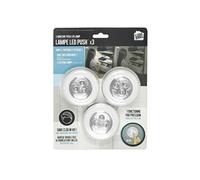 Lot de 3 Lampes à Led "Push" 7cm Blanc