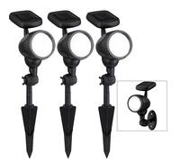 Lot de 3 lampes d'extérieur LED enfichables lampes solaires spots mobiles spots montage mural noir