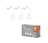 Lot de 3 lampes LED LEDVANCE Renovation A75 Terminal Block, blanc neutre 4 000 K, 10 W, 1 055 lm, blanc, pour chantiers, installation rapide