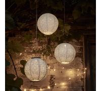 Lot de 3 Lampions Solaires Blancs en Tyvek