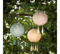 Lot de 3 Lampions Solaires Lucena aux Teintes Printanières