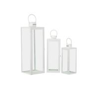 Lot de 3 Lanternes en Verre Magic 66cm Blanc
