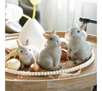 Lot de 3 lapins Anthony blanc