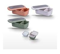 Lot de 3 lunch box 1L avec 3 boites à sauce Fackelmann Storage Coloré