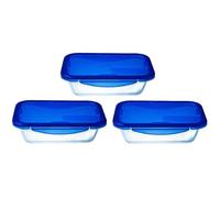 Lot de 3 Lunch Box - PYREX - Cook & Go - Verre - Rectangulaire - Couvercle hermétique - 0,8 L