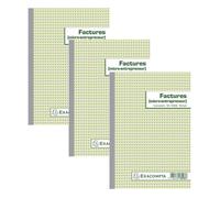 Lot de 3 Manifolds Factures micro-entrepreneur 21x14 8cm - 50 feuillets autocopiants dupli