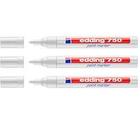 Edding Marqueurs 750 – Lot de 3 – Blanc