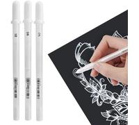 Lot de 3 marqueurs jaunes - Gelly Roll Opaker - Marqueurs pour le dessin et les loisirs créatifs - (différentes tailles) - (blanc)
