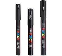 Lot de 3 marqueurs peinture ultra fine à fine - PC-1MR, PC-1M, PC-3M Noir