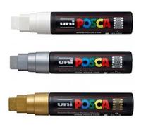 Lot de 3 marqueurs Posca PC-17K blanc pointe extra-large rectangulaire Blanc G