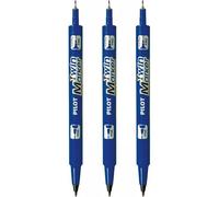 Lot De 3 Marqueurs Twin Marker Indélibile Bleue 2 Pointes Ogives:Fine Et Moyenne
