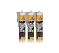 Lot de 3 mastics classés au feu pour joints SIKA - Sikasil 670 Fire - Gris - 300ml