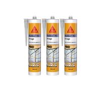 Lot de 3 mastics élastique silicone SIKA Sikaseal-162 Vitrage - Translucide - 300ml