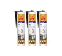 Lot de 3 mastics silicone SIKA SikaSeal 110 Menuiserie & Vitrage - Noir - 300ml