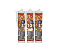 Lot de 3 mastics silicone SIKA Sikasil construction - Transparent - 300ml