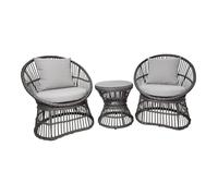 Lot de 3 Meubles de Jardin Natal - Kendra Home - Gris - Rotin - 64x48x76 cm