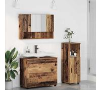 Lot de 3 meubles de salle de bain en contreplaqué et métal | Montage mural, résistant à l'humidité, design moderne, espace de rangement pour les petites salles de bain