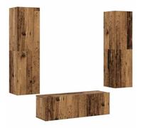 Lot de 3 Meubles TV muraux Modernes 100 x 30 x 30 cm Design épuré Ambiance Cosy en Bois d'ingénierie Vieux Bois 02_0055866