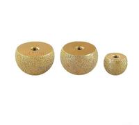 Lot de 3 meules diamant à tête champignon de 10 mm pour pierre et verre pour polissage et façonnage des bords de carrelage avec meuleuse d'angle ou perceuse, disque abrasif brasé doré pour courbé