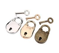 Lot De 3 Mini Cadenas Avec CléS En Forme D'Ours Style Antique Vintage CléS Pour DéCoration Sac à Main Argenté Doré Et Bronze