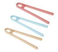 Lot de 3 mini pinces en silicone de 14 cm pour la cuisine avec 3 couleurs de pinces à grille-pain en silicone pour apéritifs, popcorn, bonbons, glaçons, fruits, salade de sucre, collations
