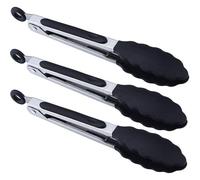 Lot De 3 Mini-Pinces En Silicone De Qualité Chef - 18 Cm, En Acier Inoxydable, Résistantes À La Chaleur, Antiadhésives, Lavables Au Lave-Vaisselle