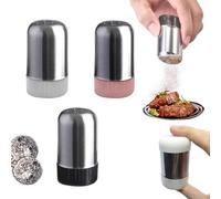 Lot de 3 mini salières avec couvercle - 20 ml - En acier inoxydable - Pour boîte à bento, bureau, camping