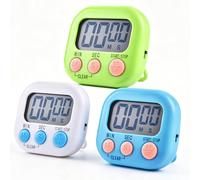 Lot de 3 minuteurs de Cuisine numériques, Timer Cuisine avec écran LCD, minuteur magnétique avec Support Pliable, Timer visuel pour Cuisine, Cuisson, Sport et Apprentissage
