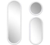 AltoBuy Lot de 3 Miroirs Blanc 75x25 cm / 49x25 cm / Ø25 cm