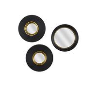 AltoBuy Lot de 3 Miroirs Convexes Ronds Noir et Or