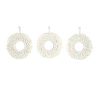 Lot de 3 Miroirs Déco Boho 28cm Beige