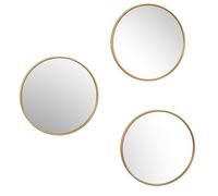 Lot de 3 Miroirs Doré Ø26cm - Miroirs Ronds avec Cadre Doré pour Décoration Murale - SILVA