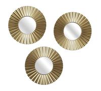 Lot de 3 miroirs dorés diamètre 19cm