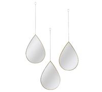 Lot de 3 miroirs gouttes 19,1x27,2cm - Doré