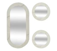 Lot de 3 Miroirs Muraux Anny 52cm Beige