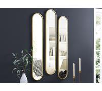 Lot de 3 miroirs ovales en métal - L.23 x H.120 cm - Doré - JAYLEN