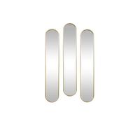 Vente-unique - Lot de 3 miroirs ovales en métal - L.23 x H.120 cm - Doré - Jaylen