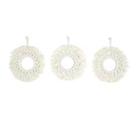 Lot de 3 miroirs ronds bohème - Diam 28 Cm - Beige