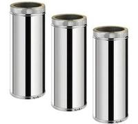 Lot de 3 MonMobilierDesign TDPS500 Conduit double paroi isolé pour poêle à bois longueur 50 cm Ø175 Inox G