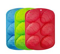 Lot De 3 Moule de Gâteau de Silicone 3D de Pâques Moule Forme Demi-Sphères 6 Cavités Silicone Cuite Moule à Gâteaux en Silicone Moule à Oeufs en Forme de Moule à gâteau pour Oeufs Chocolats Gâteaux