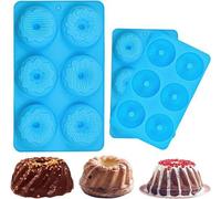 Lot de 3 moules à beignets en silicone - Moules résistants à 6 cavités pour des beignets parfaits