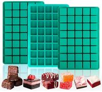 Lot de 3 moules à chocolat carrés en silicone à 40 cavités Caramel Candy Mold Moule à chocolat Moule en silicone carré pour chocolat, bonbons, glaçons, caramel, vert